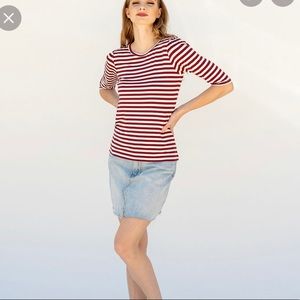 New striped shirt in cranberry